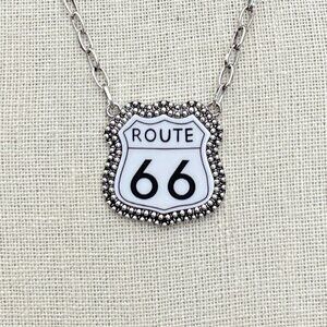 Route 66 Highway Sign Necklace